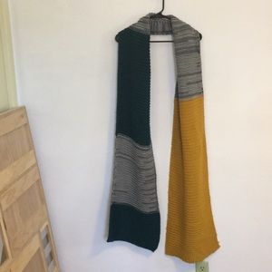 BDG xtra-long SCARF TRICOLOR Gray Yellow Green